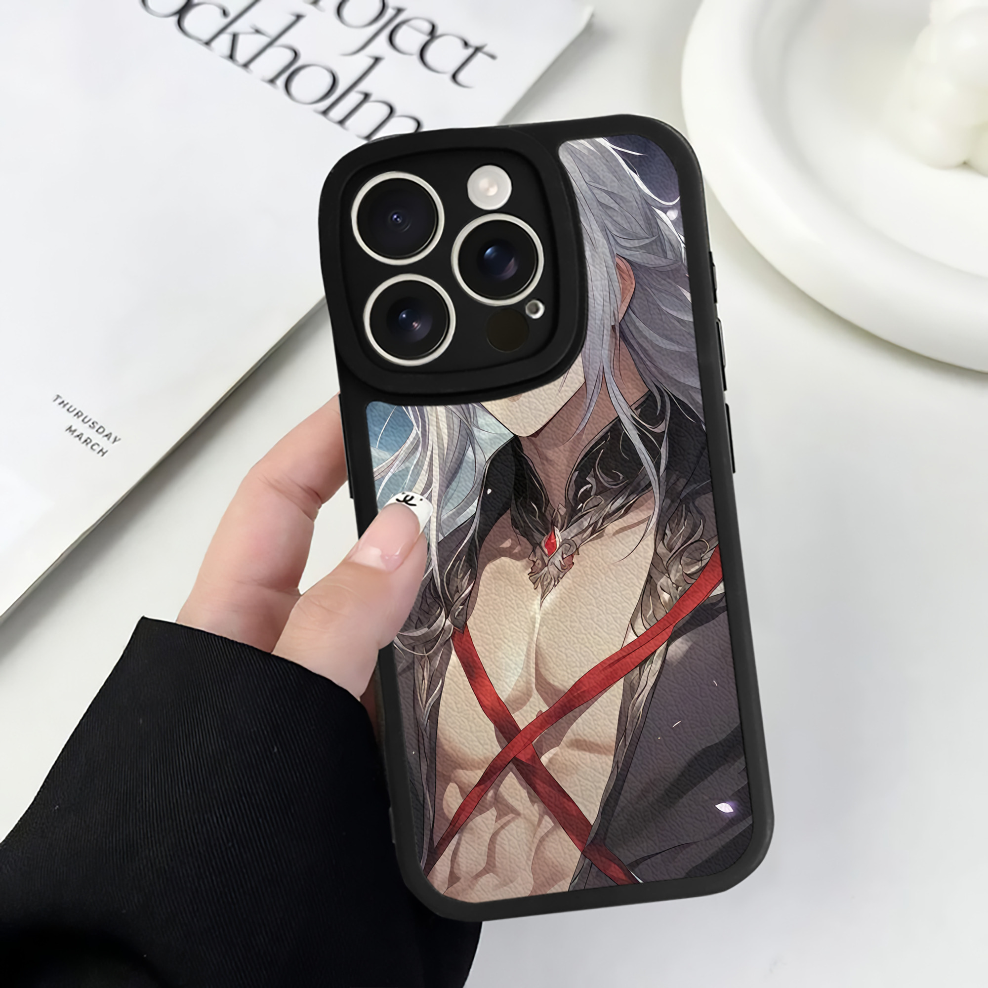 （画像用） 刀剣乱舞 Touken Ranbu 【iPhone 16シリーズ対応】シリコンスマホケース（レザー調） 材質：シリコン